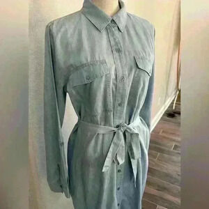 A.n.a Gray Shirt Dress NWT